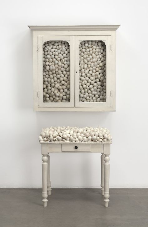 Marcel Broodthaers. White Cabinet and White Table. 1965 | MoMA White Cabinet, Museum Exhibition, Art Event, Sculpture Installation, White Table, Outsider Art, White Cabinets, Nature Beautiful, Magazine Art