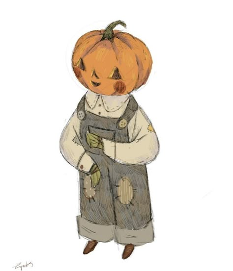 Pumpkin Draw, Over The Garden Wall, Pumpkin Head, Arte Sketchbook, A Drawing, A Pumpkin, الرسومات اللطيفة, Halloween Art, Garden Wall