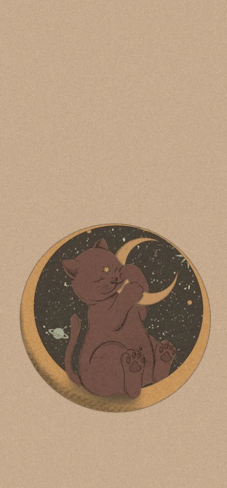 Cat Phone Wallpaper, Walpapers Cute, Cat Moon, Funny Iphone Wallpaper, Brown Cat, Brown Wallpaper, Cat Aesthetic, Brown Aesthetic, Cat Wallpaper