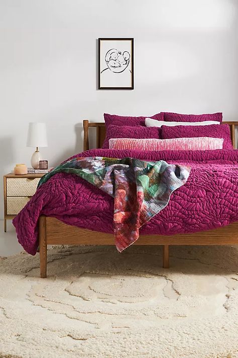 Bedding - Bohemian & Unique Bedding | Anthropologie Bedding 2022, Relaxing Home Decor, Anthropologie Bedding, Jersey Quilt, Living Classic, Bedroom Mood Board, Anthropologie Home, Simple Home Decor, Perfect Bedding