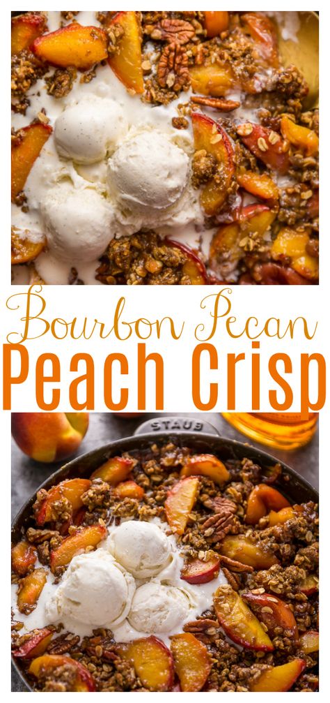 Easy Peach Crisp Recipe, Easy Peach Crisp, Fruit Crisp Recipe, Fresh Peach Recipes, Peach Crisp Recipe, Best Bourbon, Baker By Nature, Peach Crisp, Fruit Crisp