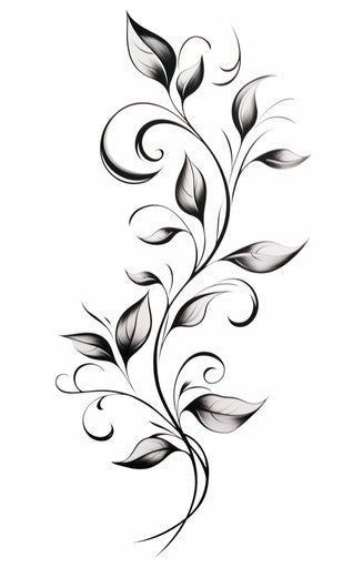 Floral Stencil Tattoo, Arm Vines Tattoo, Vine Design Drawing, Wrap Around Vine Tattoo Stencil, Vine Rose Tattoo, Single Flower Drawing, Tattoo Simple Flower, Vines And Flowers Tattoo, Vines Tattoo Design