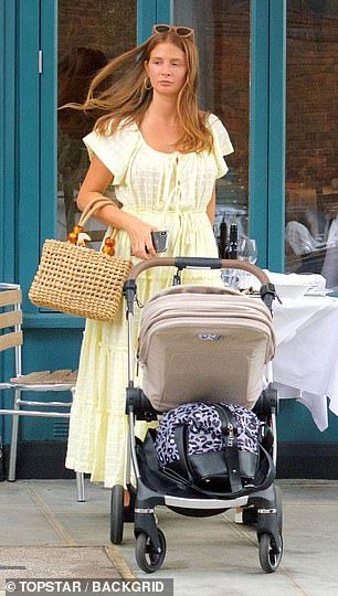 Yummy mummy: Millie wore her tresses sleek and straight and accessorised with hoop earring... How To Keep A Mummy, The Mummy Quotes Movies, The Mummy Actress, The Mummy Film, The Mummy Memes Funny, Millie Mackintosh, Family Lunch, Yellow Maxi Dress, Yellow Maxi