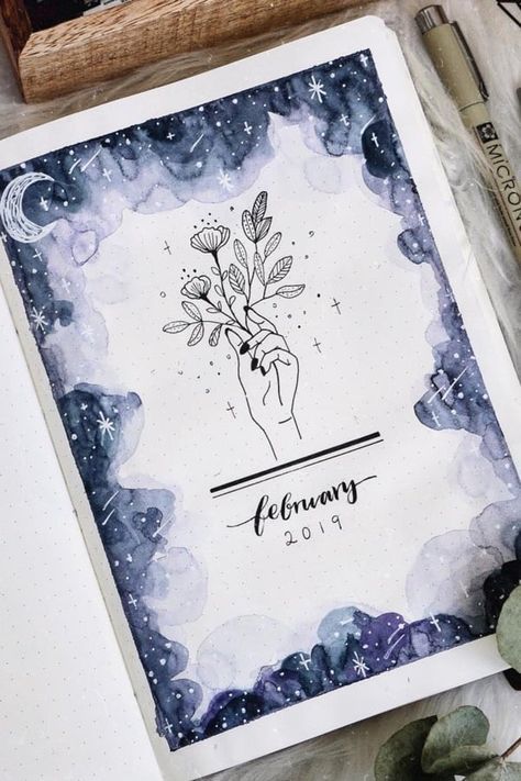 Changing up your bullet journal theme and need some cover page ideas? These adorable February monthly cover pages will help you get started! Monthly Cover Ideas, Journal Monthly Cover, Cover Page Ideas, Minimalist Bullet Journal, Crazy Laura, Bullet Journal Monthly, February Bullet Journal, Album Journal, Bullet Journal Paper