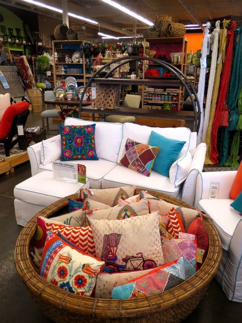 Spring Nomad at Cost Plus World Market World Market Sectional, World Market Aesthetic, Outdoor Market Aesthetic, Sarojini Market Aesthetic, World Market Floor Pillow, Market Aesthetic, Dream Dorm, Cost Plus World Market, Fantasy Homes