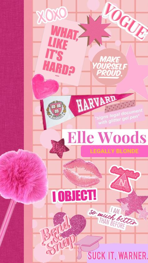 #art #wallpaper #movies #legallyblonde #ellewoods #pink #hotpink #girly #girlhood #girlboss #feminism #collageart #shufflefyp #fyp #popular #inspo #aesthetic #vibes #wallpaper #art #vibes #mood Legally Blonde Background, Wallpaper Movies, Rose Gold Wallpaper Iphone, Blonde Aesthetic, Gold Wallpaper Iphone, Rose Gold Wallpaper, Vibes Wallpaper, Elle Woods, Pink Sparkly