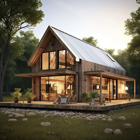 #barnhouse, #smallbarnhouse, #house, #barnhouseidea Barn Dominium Houses, Antique Room Aesthetic, Barn Dominium, Small Barn House, Antique Room, Barn House Design, Small Cottages, Casa Exterior, Modern Farmhouse Exterior