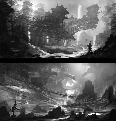 Diploma in Industrial Design | Feng Zhu | Staff Gallery Feng Zhu Design, Feng Zhu, Environment Sketch, Digital Illustration Tutorial, Environment Painting, Bg Design, Concept Art Tutorial, Landscape Concept, Landscape Background