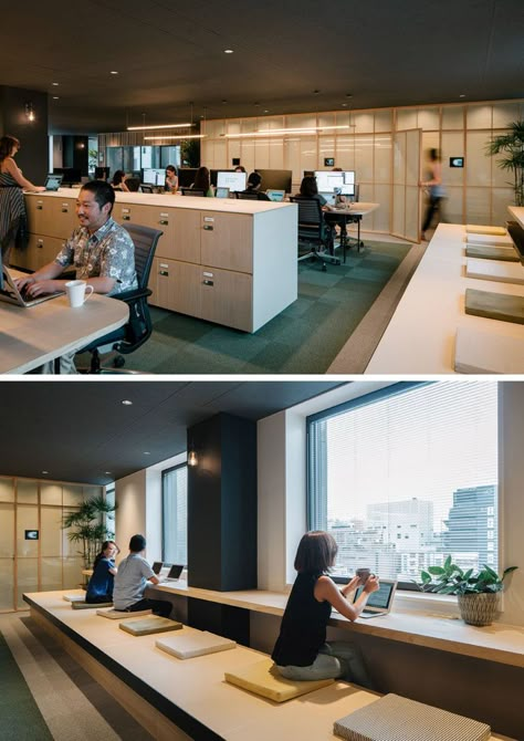 Window Workspace, Airbnb Office, Home Office Window, Office Furniture Layout, Work Cafe, Window Table, Cabinet Office, Comfortable Workspace, Home Office Layout