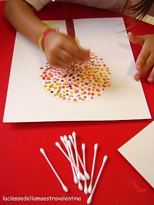 Be Different...Act Normal: Fall Tree Crafts for Kids [Fall Trees] Classe D'art, Q Tip Painting, Fall Tree Painting, Fall Tree, Cool Art Projects, Autumn Crafts, Crafty Kids, Tree Crafts, Fall Kids