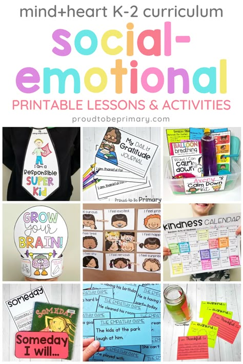 With my Mind + Heart Social-Emotional Learning Curriculum, you’ll be able to foster a kind, positive, and more productive learning environment for your K-5 grade students. Not only does my social emotional curriculum foster a positive environment, but it also teaches students the right words to express themselves and solve problems. It's a great resource to use throughout the entire school year! Defiance In The Classroom, Social Emotional Learning 2nd Grade, Social Emotional Learning Curriculum, Critical Thinking Activities Preschool, Kindergarten Sel, Social Emotional Curriculum, Positive Environment, Elementary Curriculum, Social Emotional Activities