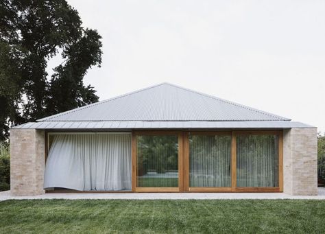 Kyneton House by Edition Office | Australian Interiors | est living Pyramid Roof, Melbourne Apartment, Recycled Brick, Angled Ceilings, Town Building, Steel Roofing, White Ceiling, Australian Homes, Brickwork