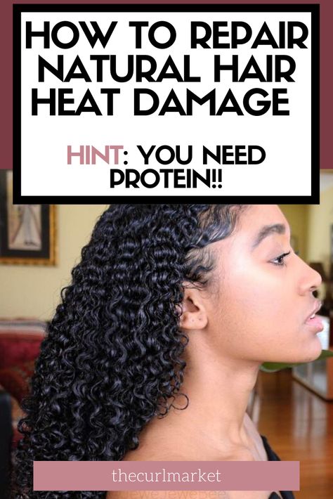 Struggling to grow natural hair? Are you experiencing natural hair heat damage? Here are the top natural hair tips to fix your heat damage to achieve long natural hair! #naturalhair #naturalhairinspiration #naturalhairgrowth #melanin #longnaturalhair #deepconditioner #naturalhairstyles #naturalhairproducts #naturalhairtips #4c Heat Damaged Natural Hair Repair Products, Damaged 4c Natural Hair, Repairing Heat Damaged Hair Natural, Natural Hairstyles For Heat Damaged Hair, How To Get Natural Curls Back From Heat Damage, Heat Damaged Curly Hair Repair, Repair Curly Hair Heat Damage, How To Fix Damaged Hair From Heat, Fixing Heat Damaged Natural Hair