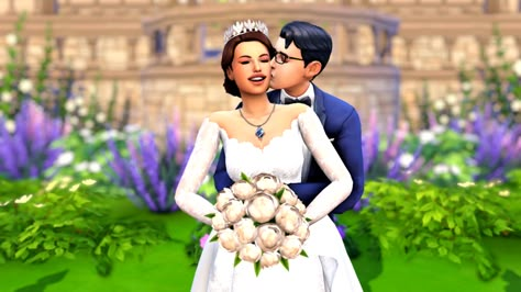 Sims 4 Poses Couple, Sims 4 Cas Poses, Sims 4 Wedding Decor, Family Sims 4, Sims 4 Wedding Cc, Sims Wedding, Kissing Poses, Sims4 Poses, Sims Love