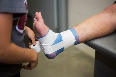 To tape or not to tape when ankle injuries arise? - 7 Ankle Injury Myths  #ChoosePT #PhysicalTherapy #AnkleTape Angel Lawson, Ankle Taping, Still Healing, Ankle Injuries, Ankle Sprain, Swollen Ankles, Ankle Mobility, Kinesio Taping, Ankle Brace