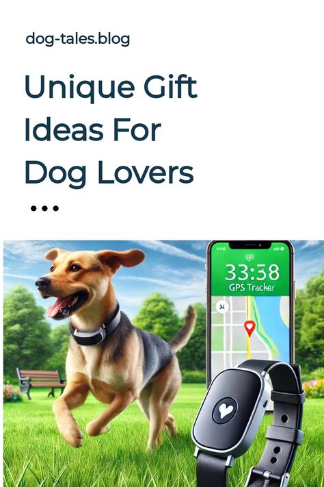 Dog wearing a GPS tracker collar running in a park, promoting gift ideas for dog lovers. Dog Lover Gift Ideas, Dog Emotions, Dog Dna Test, Dog Themed Gifts, Gifts For Animal Lovers, Living With Dogs, Dog Birthday Gift, Dog Essentials, Gifts For Dog Lovers