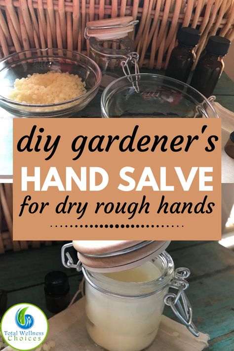 Beeswax Hand Salve, Salve For Dry Cracked Hands, Gardeners Salve Recipe, Hand Salve Recipe, Natural Hand Lotion Recipe, Rough Hands Remedy, Diy Hand Cream For Dry Cracked Hands, Hand Balm Recipe, Diy Salves And Balms Recipes