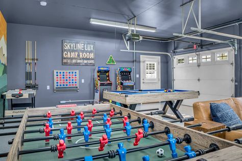 Garage Into Game Room, Jam Room, Garage Game Rooms, Games Room, Dream Home Ideas, Game Room, Shed, Jam, Kids Room