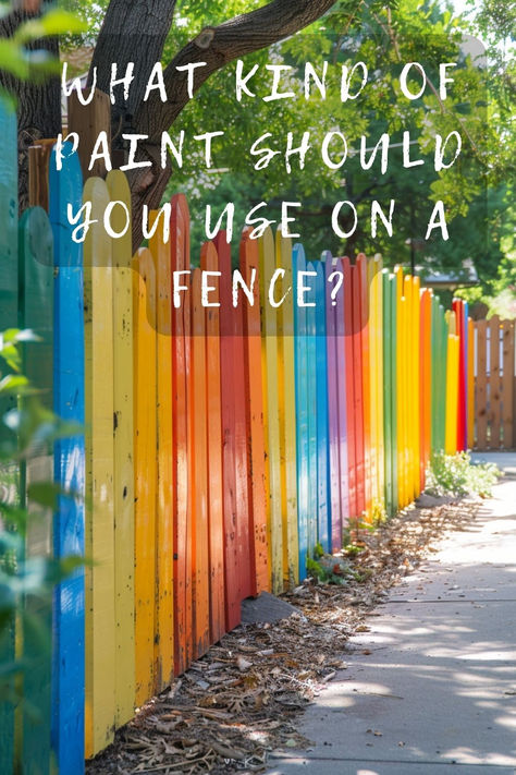 Not sure what kind of paint to use on your fence? 🤔🖌️ Click to explore the best types of paint that ensure durability and a stunning finish in any weather. #FencePainting #DIYHome #OutdoorProjects #HomeImprovement #PaintTypes Painting Privacy Fence Ideas, Painted Backyard Fence Ideas, Outdoor Fence Painting Ideas, Painted Fences Ideas Backyards Easy, Painted Garden Fence Art, Painted Backyard Fence, Wood Fence Painting Ideas, Painted Fence Ideas, Painted Fences Ideas Backyards