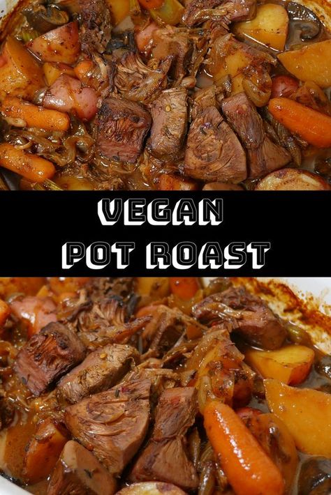 A great vegan version of a classic comfort food. This is a good way for you to try jackfruit if you haven't already experienced its magical texture. Vegetarian Southern Food, Jackfruit Pot Roast, Vegan Pot Roast, Vegan Soulfood, Food Wellness, Vegan Soul Food, Jackfruit Recipes, Pot Roast Recipe, Vegan Meat