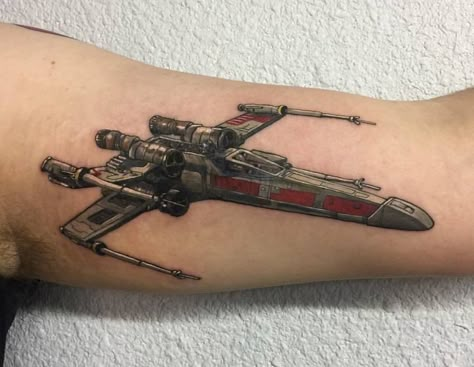 X-Wing X Wing Tattoo, Xwing Starwars, Star Wars Tattoo Sleeve, Portrait Tattoo Sleeve, Surreal Tattoo, Wing Tattoo Designs, Tattoo Quotes For Women, Wing Tattoo, Tattoo For Son