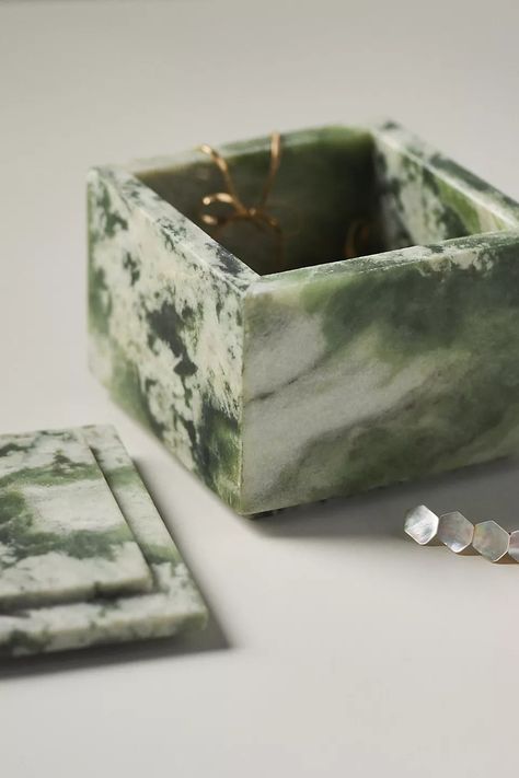 Marble Jewelry Box | Anthropologie Core Decor, Cottage Core Decor, Marble Jewelry, Earth Gift, Stone Accessories, Marble Decor, Jw Marriott, Candles For Sale, The Marble