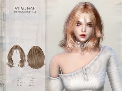 The Sims Resource - WINGS-TO1128-Breathable short hair The Sims 4 Cc For Women Hair, Sims 4 Cc Cute Short Hair, Ts4 Layered Hair, Sims Hair Short, Sims 4 Hair Short Female, Sims Cc Hair Realistic, Layered Hair Sims 4 Cc, Sims 4 Cc Hair Medium Length, Sims 4 Hair Cc Female Short