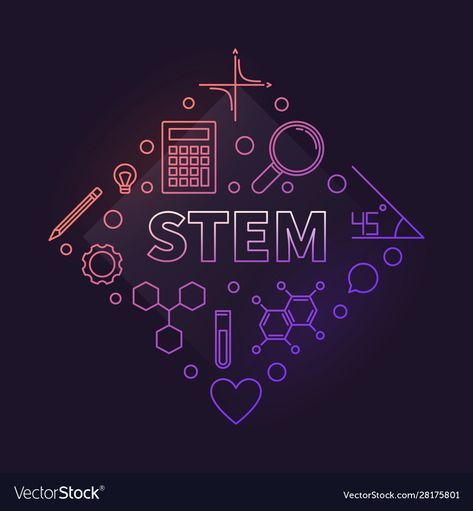 Stem Strand Logo, Stem Background Design, Stem Aesthetic, Stem Logo, Stem Design, Academy Logo, Biology Art, Graphics Layout, Instagram Frame Template