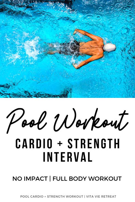 Pool Workout Cardio, Water Aerobic Exercises, Water Aerobics Workout, Pool Workouts, Swimming Pool Exercises, Water Workouts, Pool Exercises, Swim Workouts, Swimming Workouts