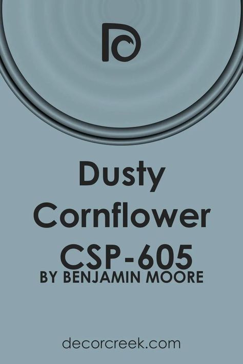 Dusty Cornflower CSP-605 Paint Color by Benjamin Moore Benjamin Moore Cornflower Blue, Dusty Cornflower Paint, Bm Dusty Cornflower, Dusty Blue Room, Dusty Cornflower Benjamin Moore, Cornflower Blue Paint, Dusty Blue Paint, Montana Farm, Trim Colors