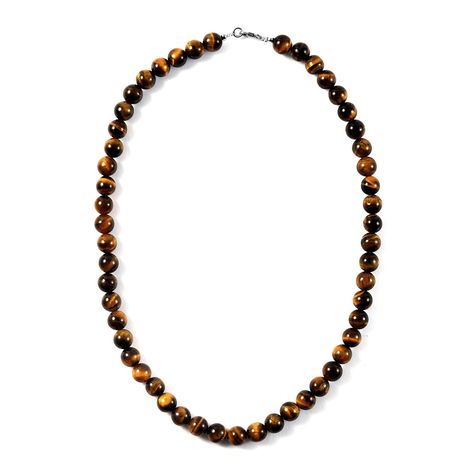 Free 2-day shipping. Buy 925 Sterling Silver Round Yellow Tiger Eye Beaded Necklace Costume Stylish Jewelry for Women 18" at Walmart.com Tiger Eye Necklace, Tiger Necklace, Tiger Eye Jewelry, Tigers Eye Necklace, Crystal Bead Necklace, Sterling Necklaces, Long Beaded Necklace, Tiger Eye Beads, Trendy Necklaces