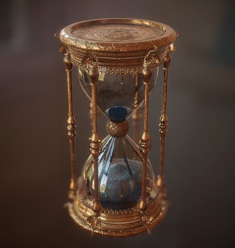 ArtStation - The Magic Hourglass, Jeeyoung Choi Antique Hour Glasses, Hourglass Concept Art, Hour Glass Aesthetic, Time Artwork Ideas, Hourglass Antique, Hourglass Aesthetic, Hourglass Clock, Hourglass Art, Cool Objects