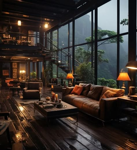 Dark Home, Industrial House, Dream House Interior, House Goals, Architectural Inspiration, A Living Room, Dream House Decor, House Inspo, Dream Home Design