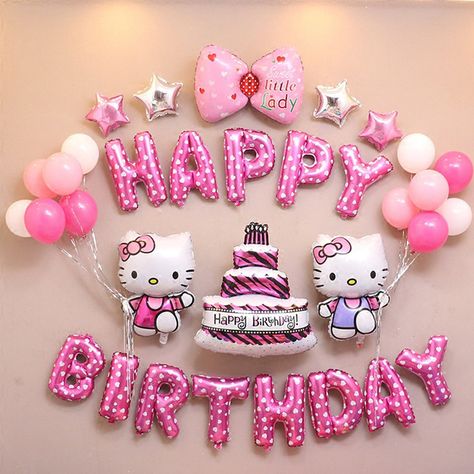 Kitty Birthday Decorations, Hello Kitty Birthday Decorations, Tort Hello Kitty, Hello Kitty Party Supplies, Hello Kitty Birthday Theme, Hello Kitty Theme Party, Kitty Birthday Party, Kitty Theme, Birthday Wishes For Kids