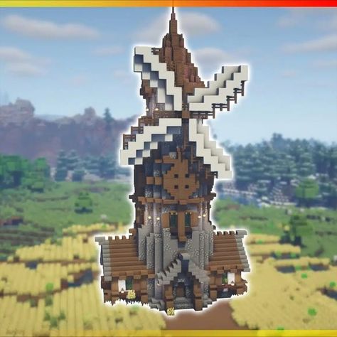 Minecraft House Ideas, Windmill House, Farm Windmill, Minecraft World, Cottage Witch, Minecraft Farm, Minecraft Cottage, Windmill Design, Cool Minecraft Houses