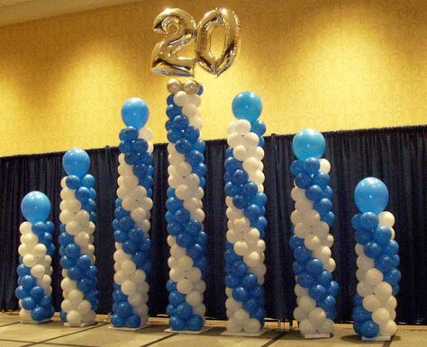 Great idea for any anniversary - wedding, church, or corporate. 25th School Anniversary Ideas, School 25th Anniversary Ideas, Company Anniversary Decoration Ideas, Office Anniversary Decoration Ideas, School Anniversary Celebration Ideas, Church Anniversary Decorations, Company Anniversary Ideas, Church Anniversary Ideas, Salon Anniversary