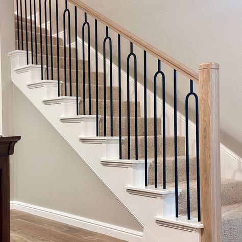 Iron Stair Balusters Designer Split Collection Modern Metal Spindles for Stairs Stair Iron Railing Part - Etsy Modern Interior Railing, Rod Iron Stair Railing, Metal Spindles Staircase, Farmhouse Stairs Ideas, Stairs Organization Ideas, Spindles For Stairs, Stairs Organization, Stairs Remodeling, Stairs Wall Design