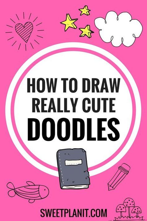 How to Draw Really Cute Doodles How To Be Cute, Colorful Doodle Art, Cute Doodle Ideas, Doodles Easy, Planner Doodles, Doodle Doodle, Bujo Doodles, To Do Planner, Be An Artist