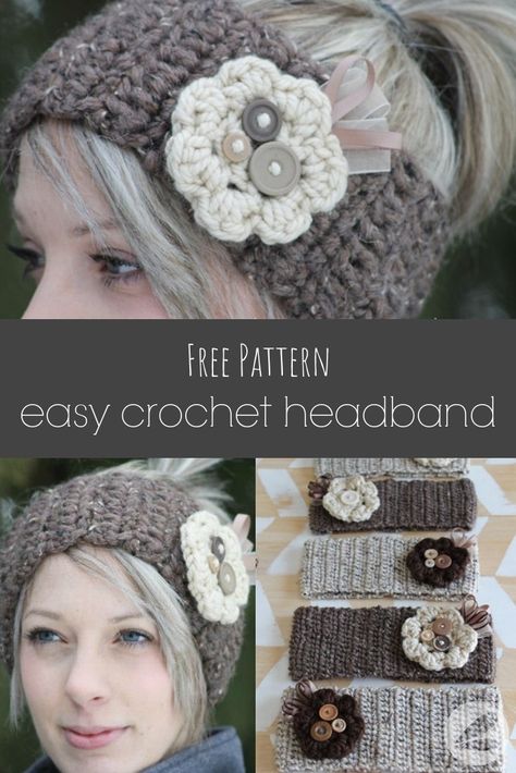 This crochet headband is a perfect beginner project. With the free pattern and tutorial its easy to make oyur own crochet headband this winter. Crochet Headband Pattern Free Ear Warmers Winter Head Bands, Crochet Head Bands Free Pattern, Crochet Head Bands, Crochet Headband Free Pattern, Crochet Earwarmers, Easy Crochet Headband, Crochet Headband Tutorial, Crochet Ear Warmer Pattern, Easy Crochet Headbands