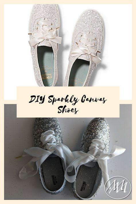 DIY Imitation Kade Spade Sparkly Shoes!   #KateSpade #DIY #Sparkly #Shoes #Tutorial Wedding Keds Shoes, Wedding Keds, Diy Glitter Sneakers, Canvas Shoes Diy, Diy Glitter Shoes, Diy Wedding Shoes, Shoes Tutorial, Fancy Sneakers, Wedding Shoes Sneakers