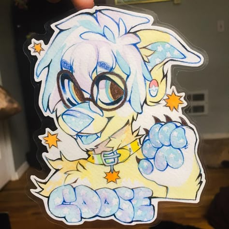 So I heard y’all want to see more of my badges! Badge for @goatb0nes thank you again for commissioning me ✨ . . #furrybadge #fursuit… Fursuit Badge Ideas, Fursona Badge Ideas, Fursuit Badges, Fursona Badge, Fursona Art, Badge Ideas, Canvas Drawing, Warrior Cats Art, Arte Animal