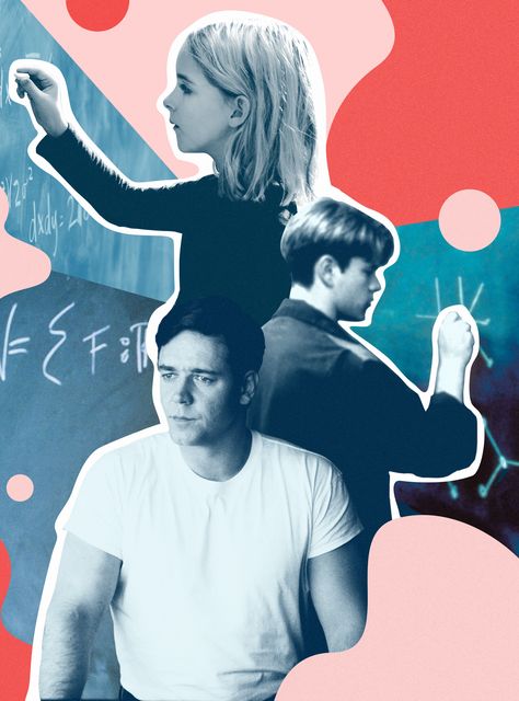 Movies About Geniuses That'll Make You Feel Like A Normal+#refinery29 Genius Movie, Child Genius, Evil Geniuses, Self Exploration, Hero Movie, Beautiful Mind, Editorial Illustration, Color Theory, Star Fashion