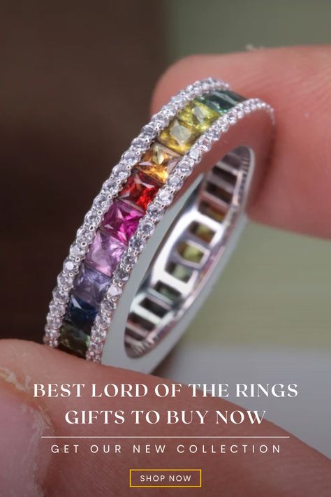 Rings Gifts, Gold Rin, diamonds , jewellery gifts, jewellery gifts for her, Shop Jewelry Lord Of The Rings Gifts, Ring Princess Cut, Gifts To Buy, Diamond Ring Princess Cut, Rainbow Sapphires, Rainbow Rings, Princess Ring, Gold Rings Fashion, Rings Fashion