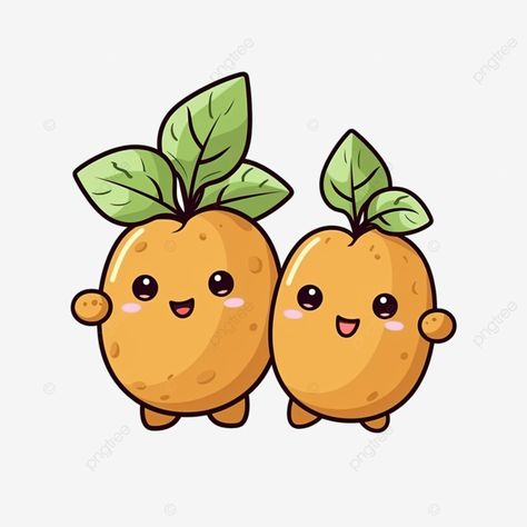 cute funny potato vegetable cartoon kawaii style potato vegetable mascots illustration Potato Images Cartoon, Potato Illustration, Painting Vegetables, Potato Character, Potato Sticker, Potato Images, Funny Potato, Vegetable Cartoon, Cartoon Kawaii