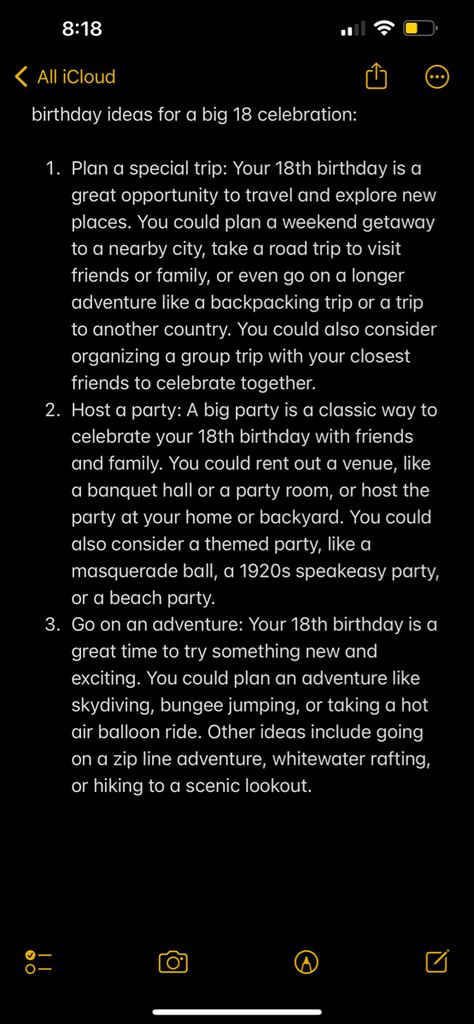 Go wild in celebrating yourself #birthdayparty #birthdaypartyideas #birthdaygirl #birthday #travelersnotebook #planner #18 #18thbirthday #adulting 18th Birthday Vacation Ideas, Places To Go For Your 18th Birthday, Restaurants To Go To For Your Birthday, 18th Birthday Things To Do, What To Do On Your 18th Birthday, What To Do For Your 18th Birthday, What To Do For 18th Birthday, Things To Do For Your 18th Birthday, 18th Birthday Trip Ideas