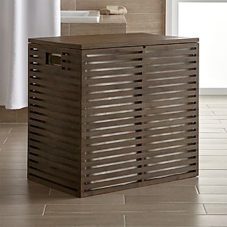 Dixon Large Bamboo Hamper with Liner Natural Bathroom Accessories, Double Hamper, Natural Bathroom, Basket And Crate, Diy Coffee Table, Laundry Hamper, Unique Furniture, Bathroom Furniture, Wooden Box