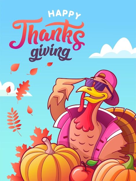 Thanksgiving Greeting, Thanksgiving Greeting Cards, Card Banner, Cool Cartoons, Happy Thanksgiving, Premium Vector, Greeting Card, Thanksgiving, Mario Characters