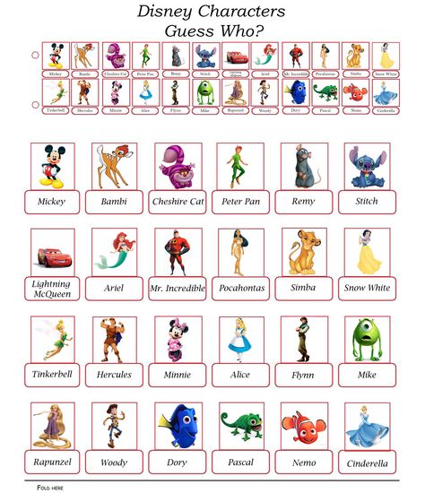 Guess Who Character Sheets, Guess Who Characters, Guess Who Printable Sheets, Guess Who Template, Guess Who Game Printable, Guess Who Printable, Guess Who Game, Dory Nemo, Clutter Free Classroom