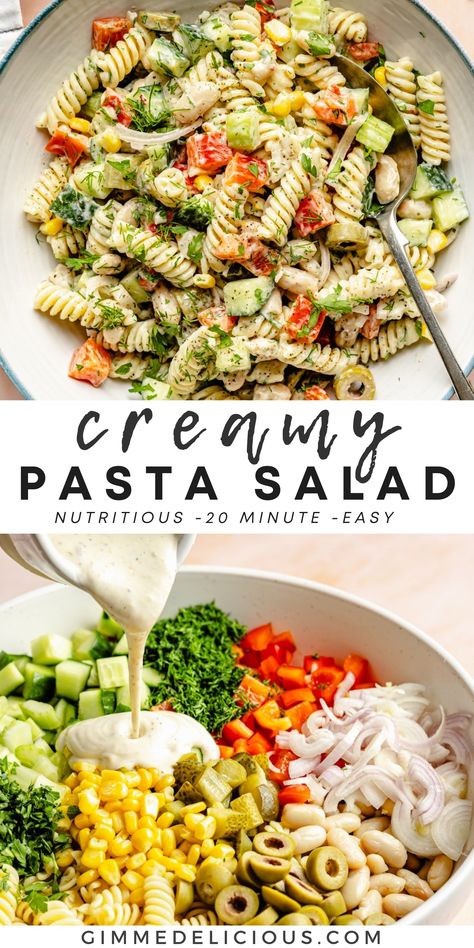 Bean Pasta Salad, White Bean Pasta Salad, Green Salad With Pasta, Veggie Packed Pasta Salad, Pasta Salad With Peas Cold, Cold Pasta Salad Recipes Protein, Creamy Pasta Salad With Peas And Bacon, Cold Creamy Pesto Pasta Salad, Veggie Pasta Recipes