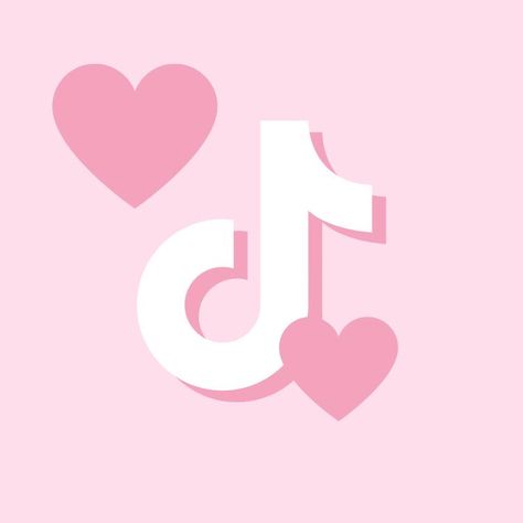 Pink App Icon With Heart, Tik Tok Icon Aesthetic Pink, Pink Kawaii Icons For Apps, Pink Tik Tok Icon, Cute Pink Icons For Apps, My Melody App Icons Pink, My Melody Phone Theme, Kawaii App Icons Pink, Tiktok Pink Icon